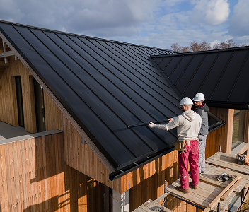 Hombres arreglando techo externo