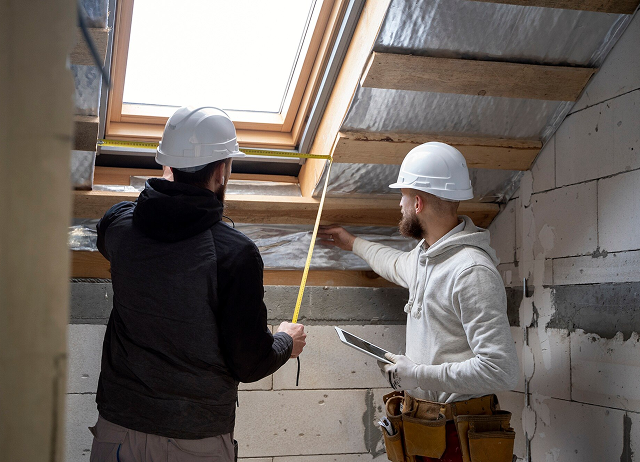 Hombres arreglando ventana